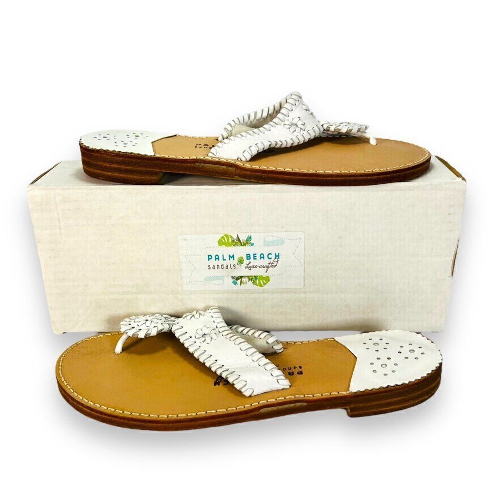 Palm Beach Sandals Classic‎ White Made in USA Women's 11